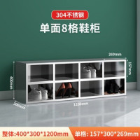 鹏畅304不锈钢鞋柜无尘净化车间更鞋凳工厂员工实验室单双面多格鞋柜单面8格鞋柜加厚型