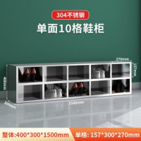 鹏畅304不锈钢鞋柜无尘净化车间更鞋凳工厂员工实验室单双面多格鞋柜单面10格鞋柜加厚型