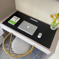 华普思皮革鼠标垫桌垫防水电脑办公桌垫写字垫加厚黑色单面+绒底120*60