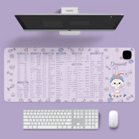 华普思鼠标垫加热多功能小清新超大皮革款发热键盘垫办公电脑桌面暖桌垫快捷键-黛兔公主3C智能款 800*330mm