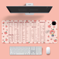 华普思鼠标垫加热多功能小清新超大皮革款发热键盘垫办公电脑桌面暖桌垫快捷键-蜜桃女孩3C智能款 600*360mm