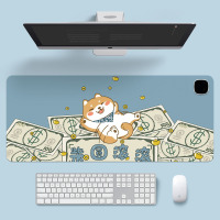 华普思鼠标垫加热多功能小清新超大皮革款发热键盘垫办公电脑桌面暖桌垫柴圆滚滚3C智能款 800*330mm