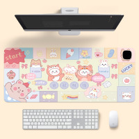 华普思鼠标垫加热多功能小清新超大皮革款发热键盘垫办公电脑桌面暖桌垫帽子小熊3C智能款 800*330mm