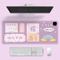 华普思鼠标垫加热多功能小清新超大皮革款发热键盘垫办公电脑桌面暖桌垫努力变优秀3C智能款 800*330mm