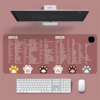 华普思鼠标垫加热多功能小清新超大皮革款发热键盘垫办公电脑桌面暖桌垫猫爪快捷键3C智能款 600*360mm