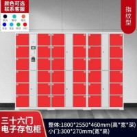 鹏畅电子智能存包柜超市商场存放柜扫码刷卡储物柜单位人脸识别寄存柜36门指纹识别柜