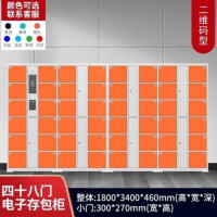 鹏畅电子智能存包柜超市商场存放柜扫码刷卡储物柜单位人脸识别寄存柜48门微信扫码柜