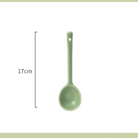 康夫贝釉下彩奶油风陶瓷餐具轻奢家用高颜值碗碟菜盘子DIY组合碗筷套装奶油绿长柄勺