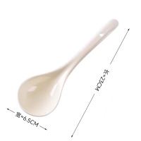 康夫贝奶油风陶瓷筷子家用高档防霉防滑油炸耐高温筷子高颜值筷精品陶瓷奶黄长柄勺