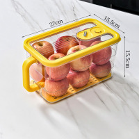 丽佳邦果蔬沥水保鲜盒家用冰箱收纳盒多规格保鲜盒套装密封不漏水整理盒4500ML带手柄黄色(27*15.5*15.5CM)