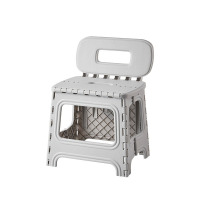 丽佳邦家用换鞋凳便携式成人折叠小板凳钓鱼乘火车马扎靠背小椅晨暮灰矮款靠背