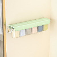 丽佳邦内衣内裤收纳盒家用衣柜抽屉式壁挂免打孔分格收纳神器袜子整理盒莫兰迪绿色37.5*8.2*10.5CM*4个装