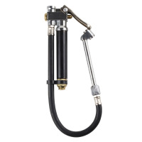 华普思汽车轮胎打气嘴软管双头充气嘴咀摩托车自行车单车货车手摇加气杆黑色 升降式胎压计*0.1KG