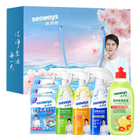 水卫士家居清洁礼盒套装油污清洁剂浴室清洁剂洗洁精消毒液洗衣液水卫仕 水卫仕家电清洁5件套装AS07