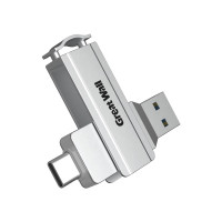 长城 U306 USB3.0 双头旋转闪存盘 Type-C手机 高速两用 双接口安卓苹果笔记本电脑通用 镍色-128GB