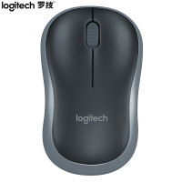 罗技(Logitech)M186 无线办公鼠标 笔记本台式电脑对称鼠标 带无线2.4G接收器 黑灰