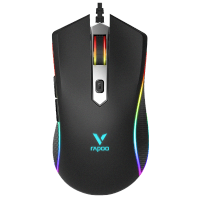 雷柏(Rapoo) V28S游戏有线鼠标 8键可编程 RGB鼠标 电竞鼠标 吃鸡鼠标 鼠标宏定义 黑色