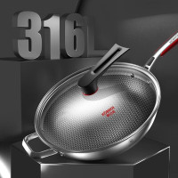 康巴赫乐厨316L蜂窝炒锅-34cmKGL-C34E