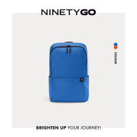 90分TINY轻量休闲双肩包书包旅行背包清新夏日 蓝色