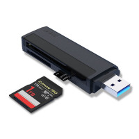 SSK飚王 高速读卡器SD/TF/CF卡多功能多合一 传输免驱动 USB2.0 多卡单读 SCRM403