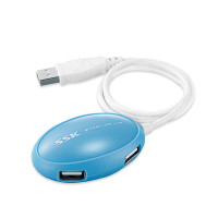 SSK飚王 分线器u 台式笔记本电脑多接口拓展坞转接器延长线 [USB2.0]四口扩展[SHU017 蓝色] 0.6m
