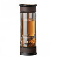 富光(FGA)茶水分离杯双层玻璃杯时光沙漏泡茶杯360ml颜色随机