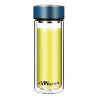 富光健牌思茗双层玻璃杯 带过滤茶杯320ml 颜色随机