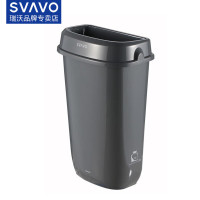 瑞沃(SVAVO)塑料垃圾桶卫生间夹缝客厅壁挂式厨房带盖垃圾桶12L办公室废纸桶 PL151041 灰色12L单位:个