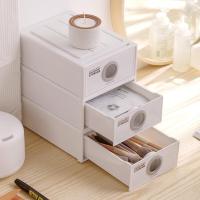 茶花(CHAHUA)抽屉收纳箱卧室杂物衣橱储物盒桌面收纳盒25.5*19*10cm 2只