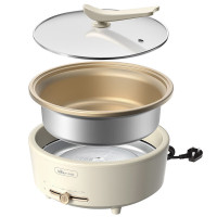 小熊(Bear) 电火锅 多功能锅家用分体涮烤火锅锅具电炒锅火锅锅可拆锅 米白色 5L [DHG-P50F1]