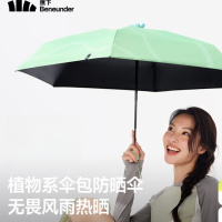 蕉下(beneunder)防紫外线五折黑胶晴雨伞防晒伞绿植BM528 [带耳机包]绿草甸