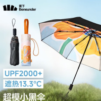 蕉下(beneunder)防紫外线三折倍护黑胶晴雨伞防晒伞野花BM398斑斓