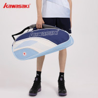 川崎2024年新款川崎羽毛球包单肩包男款女6支装大容量手提包干湿分离羽包6支装K1G00-B8661湛蓝