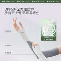 蕉下(beneunder)冰袖夏季女防晒袖套防紫外线手套薄款两穿指洞冰丝凉感AL36824 香芋紫-浅藤紫 M