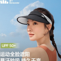 蕉下(beneunder)帽子女防晒帽遮阳帽运动户外网球帽空顶帽DS566黑