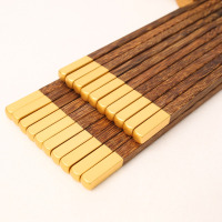 康夫贝鸡翅木筷子家用实木筷子中式木头餐具无漆无蜡鸡翅木雾金[10双]