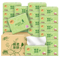 清风抽纸4层加厚抽纸24包卫生纸家用实惠装餐巾纸面巾纸 320张/包 24包/箱 1箱