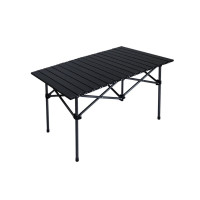 洛得兰德折叠碳钢蛋卷桌露营桌子野餐桌椅便携式露营野炊装备 黑色