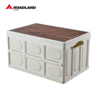 洛得兰德手提折叠收纳汽车后备箱 家用野餐露营衣物车载储物箱耐磨抗压 白色 30L