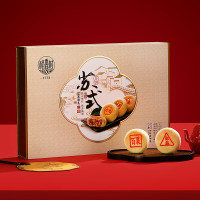 稻香村月饼苏式中秋礼盒百果玫瑰椒盐月饼传统特产 稻香苏趣500克10饼4味