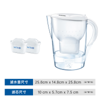 碧然德(BRITA)过滤净水器 家用滤水壶 净水壶 Marella 海洋系列 白色+多效滤芯2枚(含组套)