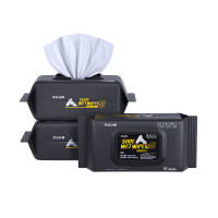 米奇喵幸运女神系列80片-黑色擦鞋湿巾小白鞋清洁湿巾一次性擦鞋去污湿纸巾3包装