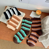 米奇喵 女中筒袜 美拉德棉袜 秋冬加厚堆堆袜