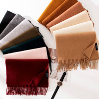 米奇喵新款围巾女秋冬 冬季保暖围脖纯色女披肩百搭