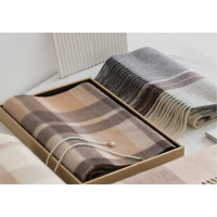 米奇喵新年礼物 羊毛围巾高级感 百搭加厚秋冬季新款格子拼接保暖围脖