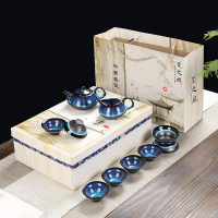 华普思德化陶瓷功夫茶具套装茶壶茶杯礼盒装商务会议家用活动年会伴随礼 梅花壶套装