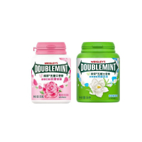 绿箭口香糖原味薄荷约40粒装绿茶味清新口气办公室零食糖果茉莉绿茶味*1瓶+玫瑰薄荷味*1瓶