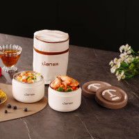 联创DF-CP0625M饭盒二件套304不锈钢饭盒上班族保温餐盒便携便当盒