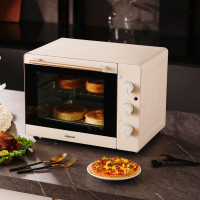 联创(LIAN)电烤箱32L小型多功能烘焙箱选装按钮简易操作双层烤位DF-OV318M乳白色