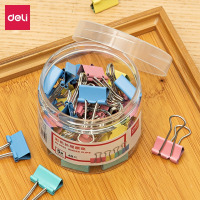 得力彩色长尾票夹边角夹资料夹子彩色1#(50mm)12只/盒